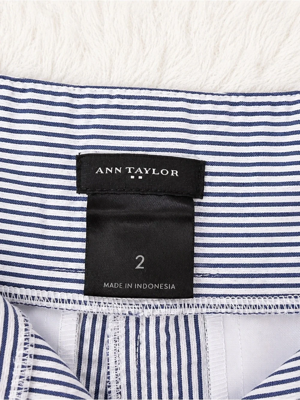 Ann Taylor Blue & White Pinstripe Shorts